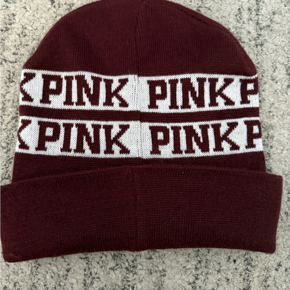 PINK Victoria's Secret Kids Maroon Beanie